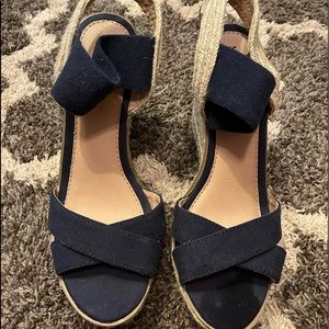 Never worn Merona espadrilles in navy blue.